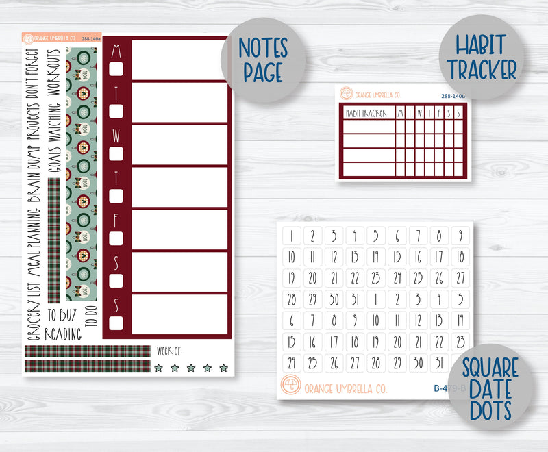 7x9 Daily Duo Planner Kit Stickers | Santa Stop Here 288-131