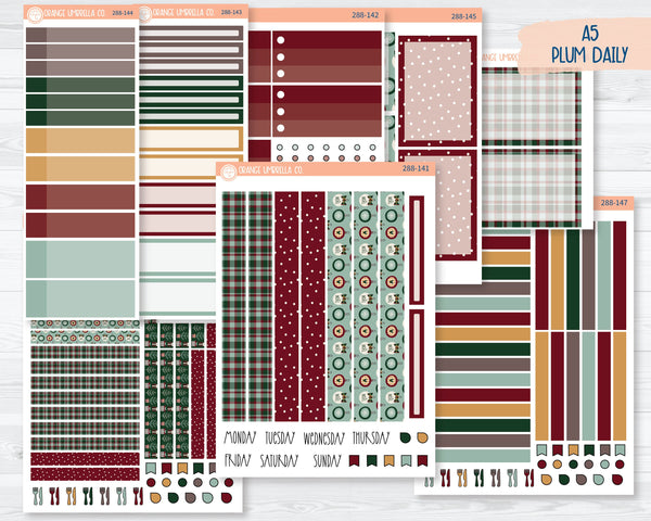 A5 Plum Daily Planner Kit Stickers | Santa Stop Here 288-141