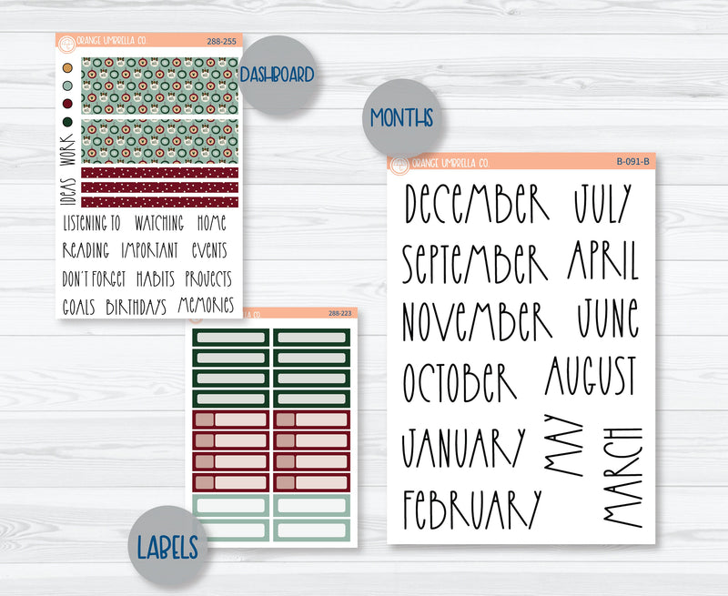 7x9 ECLP Monthly Planner Kit Stickers | Santa Stop Here 288-251