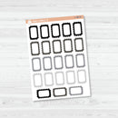 Solid Scalloped Hobonichi Cousin Half Box Planner Stickers | L-489