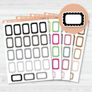 Solid Scalloped Hobonichi Cousin Half Box Planner Stickers | L-489