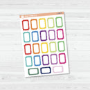 Solid Scalloped Hobonichi Cousin Half Box Planner Stickers | L-489