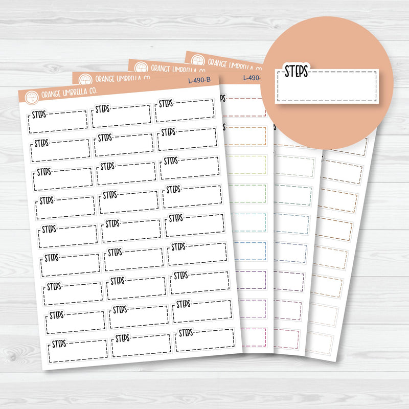 Steps Stitched Quarter Box Planner Stickers | L-490