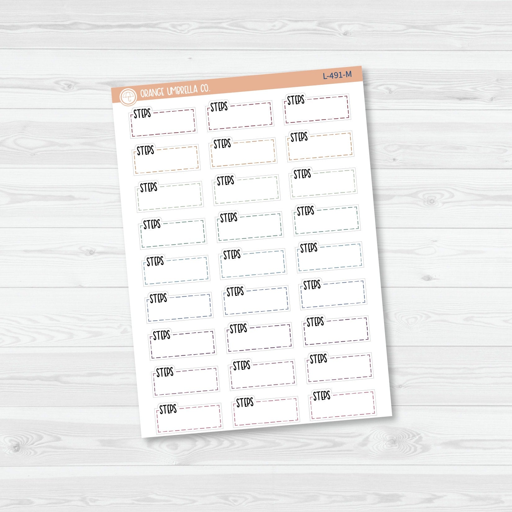 Steps Hobonichi Stitched Quarter Box Planner Stickers | L-491