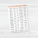 Plum Daily Header Scripts Planner Stickers | F16 | S-773-B