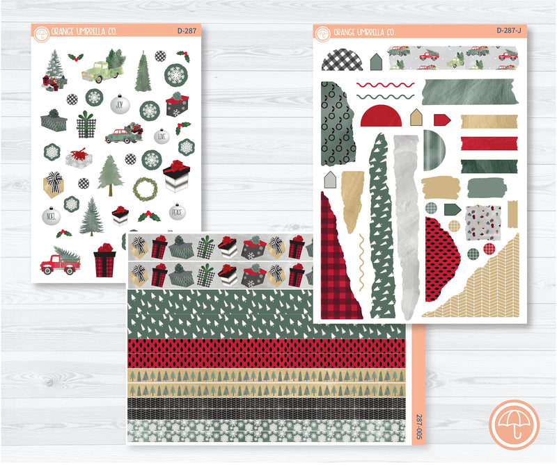 Fresh Cut Trees Kit Deco Planner Stickers | D-287