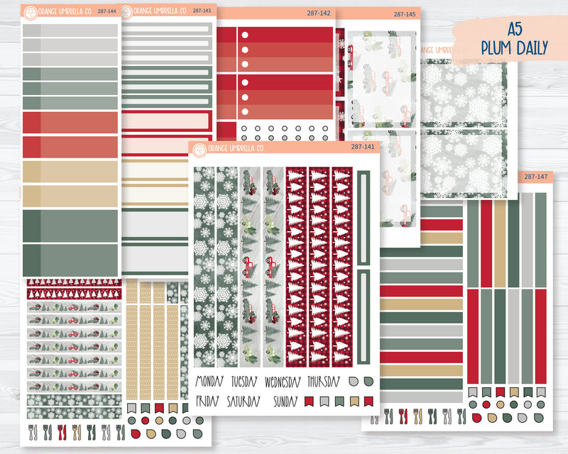 A5 Plum Daily Planner Kit Stickers | Fresh Cut Trees 287-141