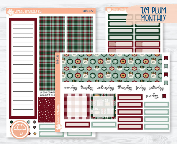 7x9 Plum Monthly Planner Kit Stickers | Santa Stop Here 288-221