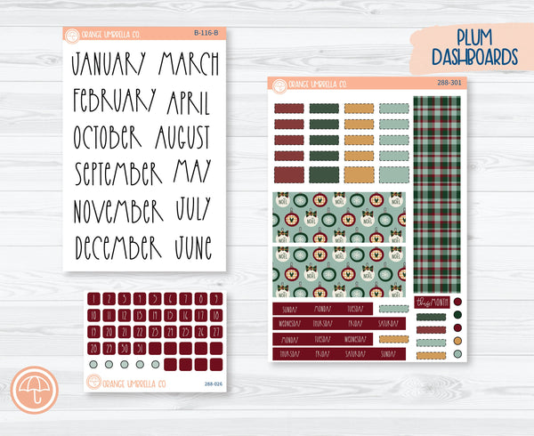 Hobonichi Weeks Monthly Planner Kit Stickers | Santa Stop Here 288-301