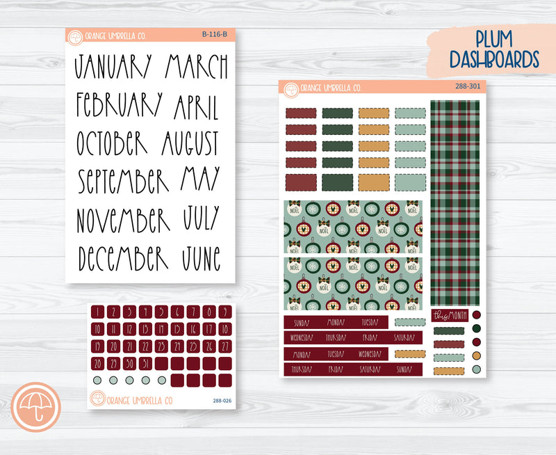 Hobonichi Weeks Monthly Planner Kit Stickers | Santa Stop Here 288-301