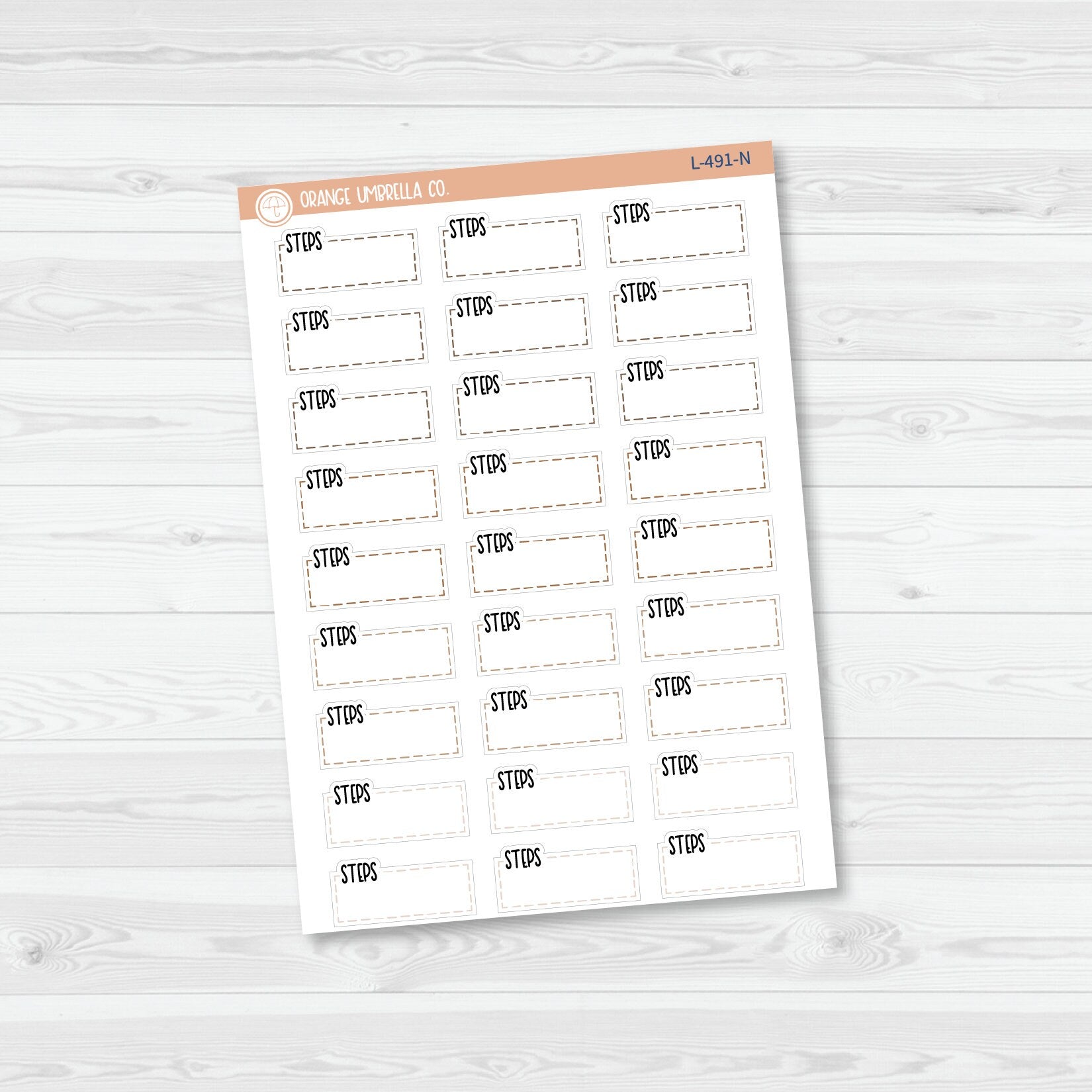 Steps Hobonichi Stitched Quarter Box Planner Stickers | L-491