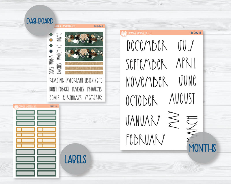 A5 EC Dashboard Monthly Planner Kit Stickers | Sparkle 289-241