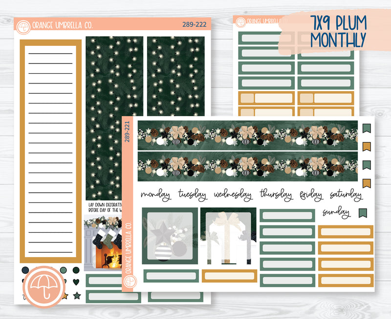 7x9 Plum Monthly Planner Kit Stickers | Sparkle 289-221