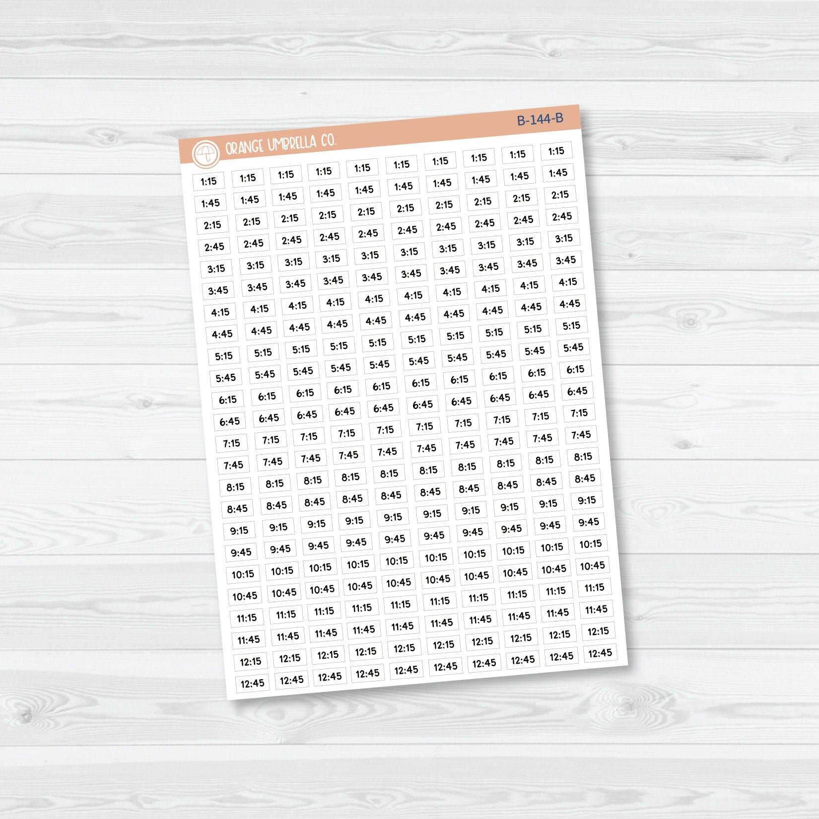 Time - Quarter and 3-Quarter Hour Script Planner Stickers | F16 Script | B-144-B