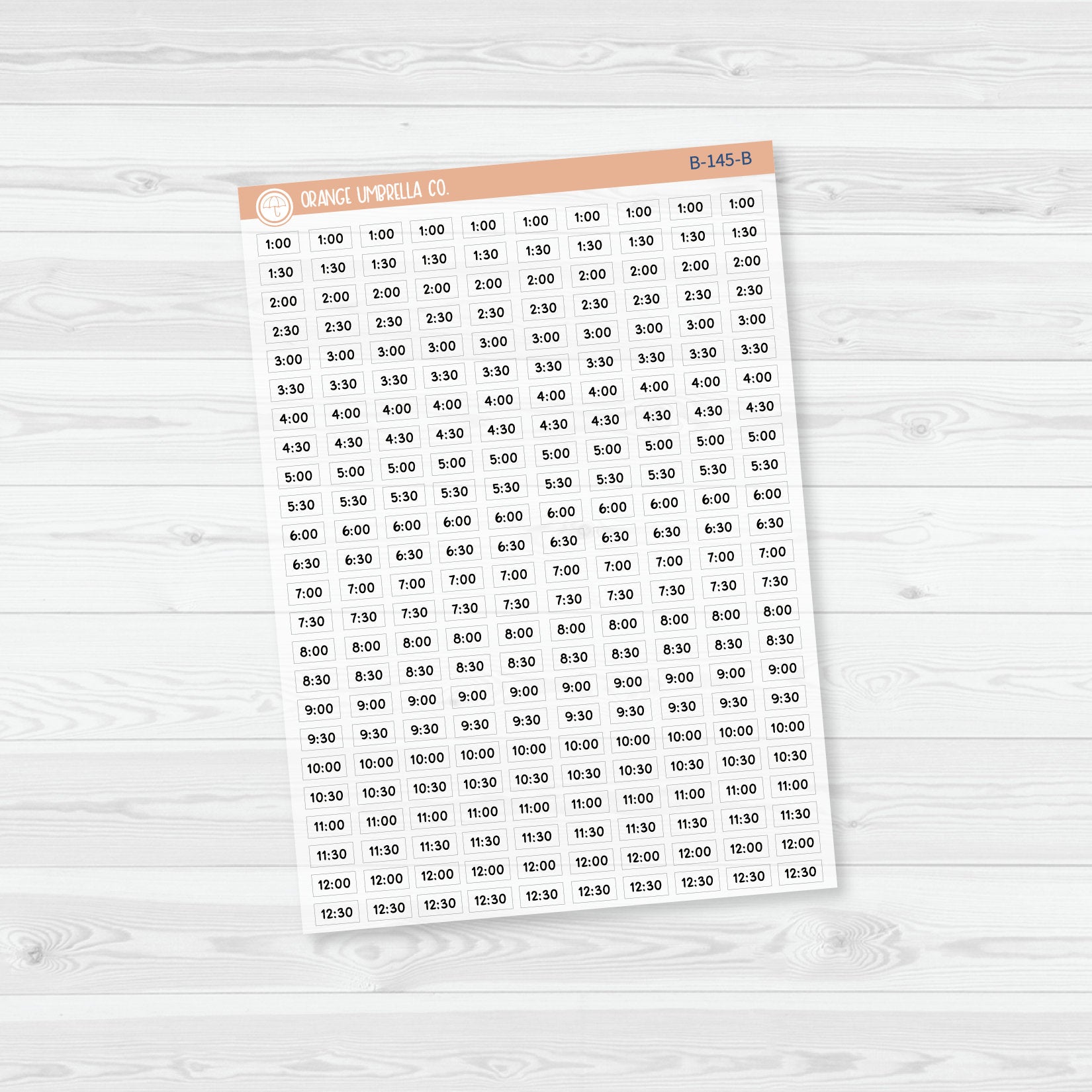 Time - 30 Minute/Half Hour Script Planner Stickers | F16 Script | B-145-B