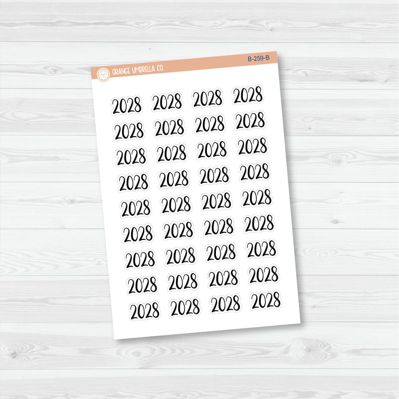 2028 Year Mini Script Planner Stickers | F2 | B-259