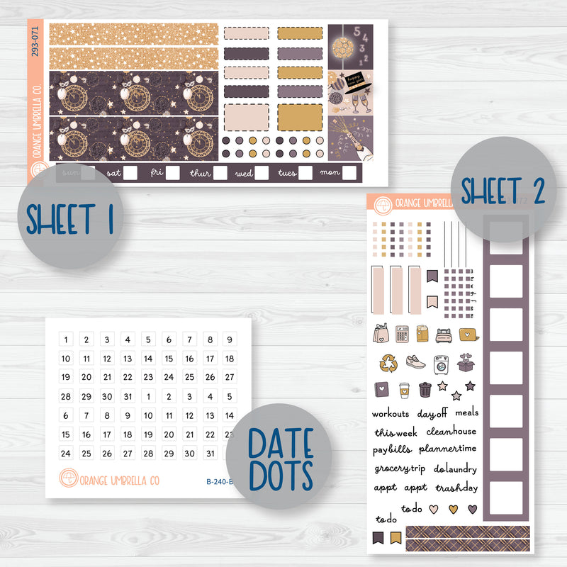 New Year's Hobonichi Weeks Planner Kit Stickers | 293-071
