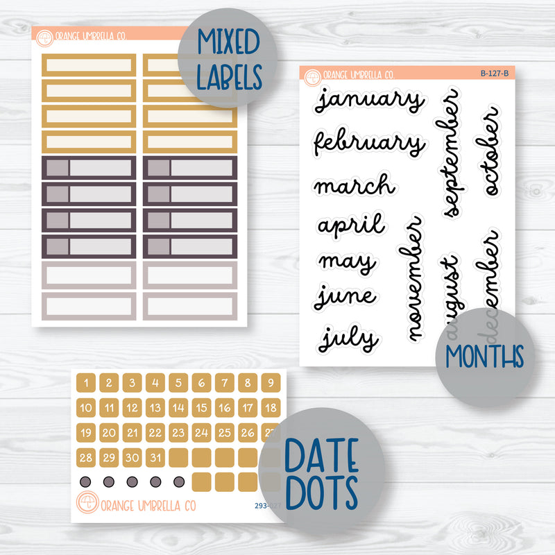 New Year's 7x9 Plum Monthly Planner Kit Stickers | 293-221