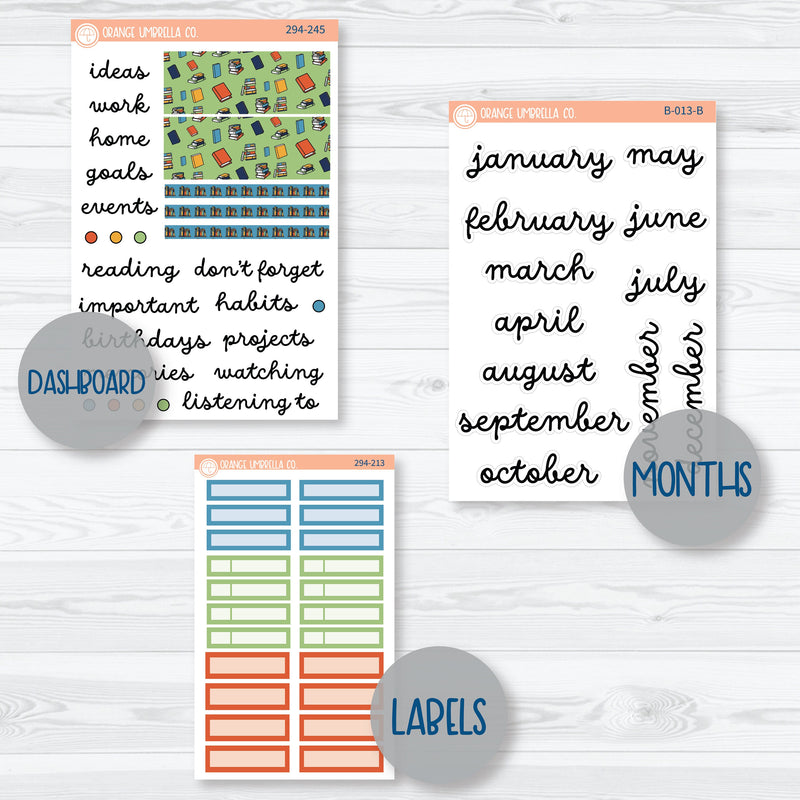 I'm Booked | Reading A5 EC Monthly & Dashboard Planner Kit Stickers | 294-241