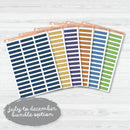 Stitched Skinny Label Planner Stickers | EC Palette | EC-007-012