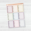 Side Bar Weekly Tracker Planner Stickers | F16 | B-677