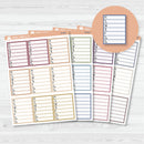 Side Bar Weekly Tracker Planner Stickers | F16 | B-682-B-685