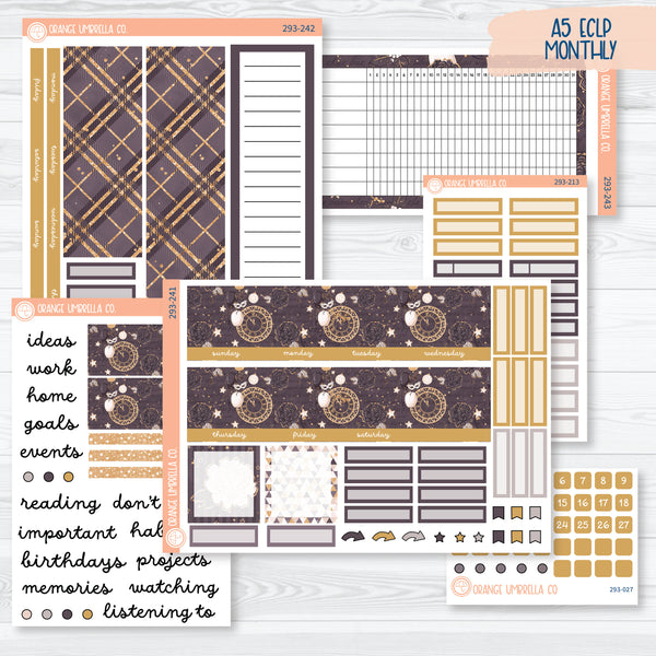 New Year's A5 EC Monthly Dashboard Planner Kit Stickers | 293-241
