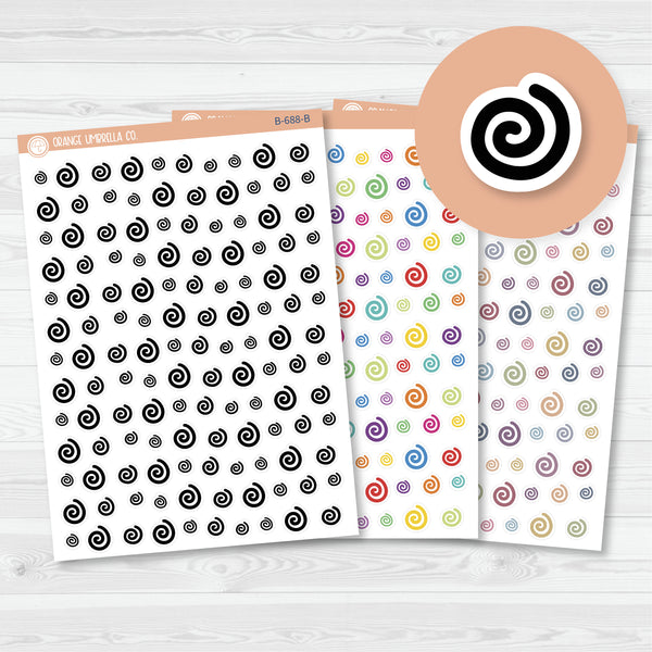 Swirls Icon Planner Stickers | B-688