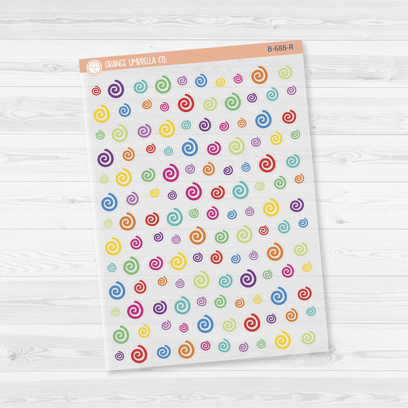 Swirls Icon Planner Stickers | Clear Matte | B-688-CM