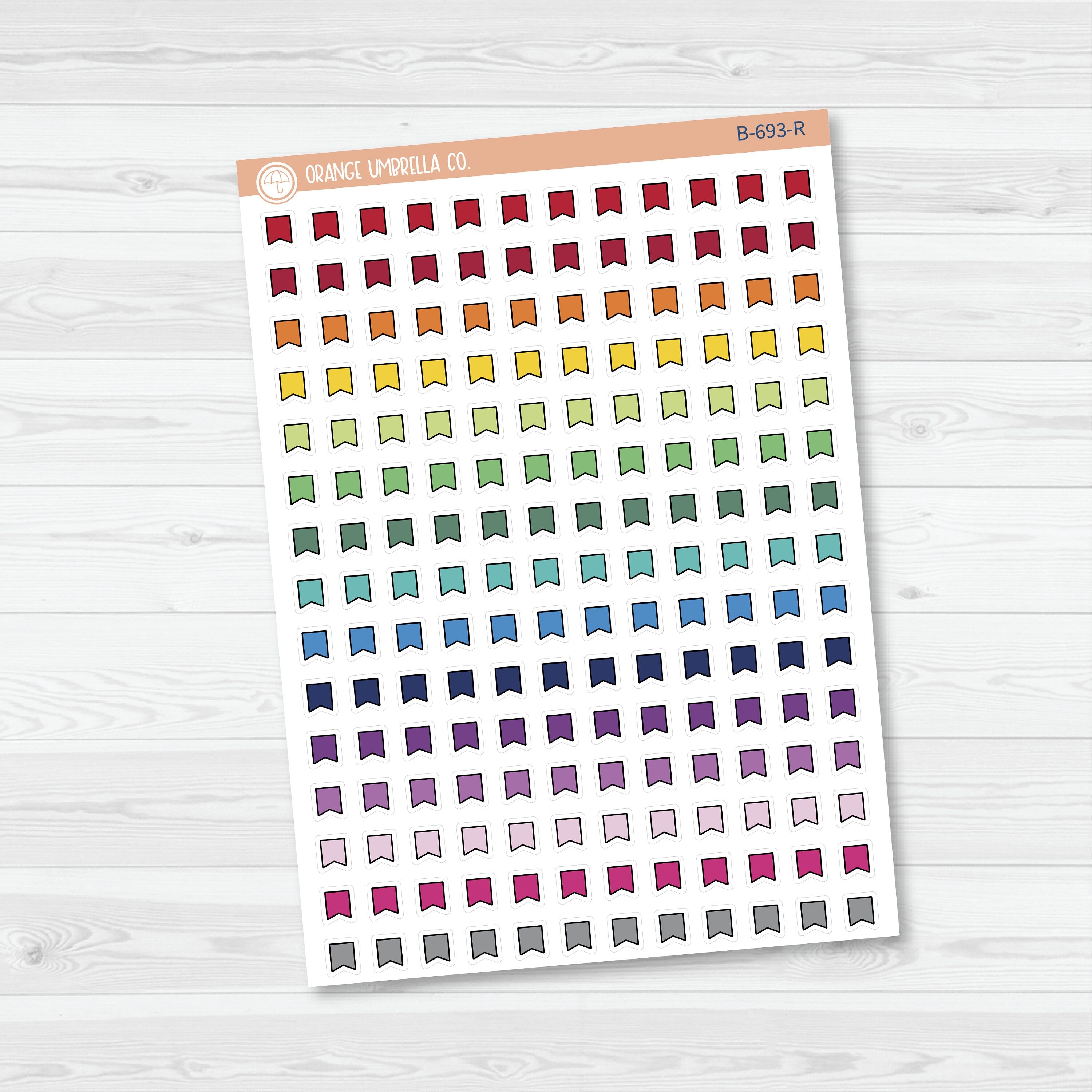 Tiny Flag Planner Stickers from Kits | B-693