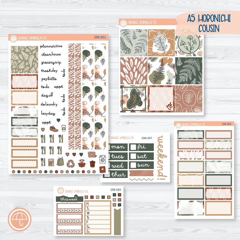 Tranquility | Botanical Hobonichi Cousin Planner Kit Stickers | 296-051