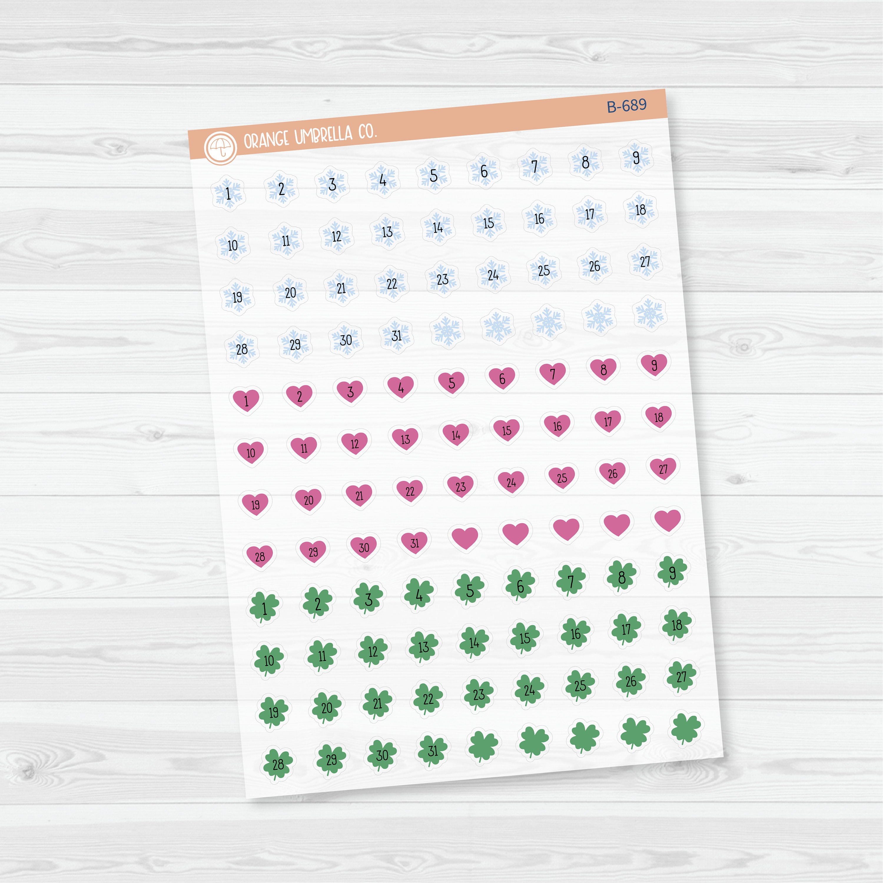 Yearly Themed Date Dots | 3 Months Holiday | Clear Matte Planner Stickers | B-689-692-CM