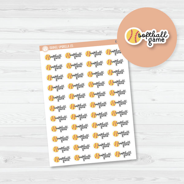 Softball Game Event Label Planner Stickers | F16 | E-272
