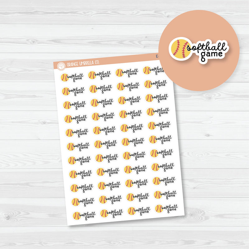 Softball Game Event Label Planner Stickers | F16 | E-272