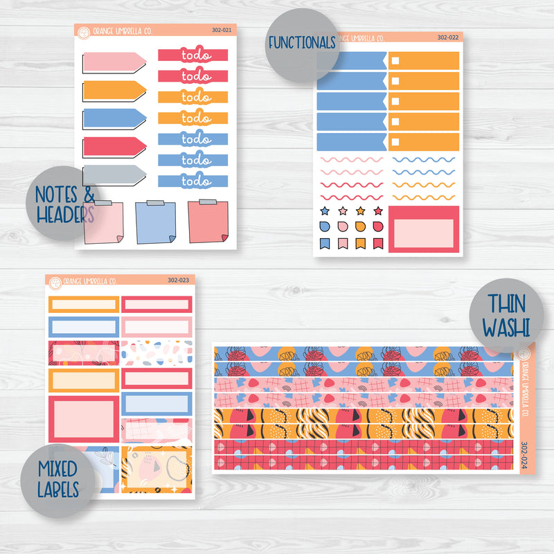 Amalie | Bright February Weekly Add-On Planner Kit Stickers | 302-012