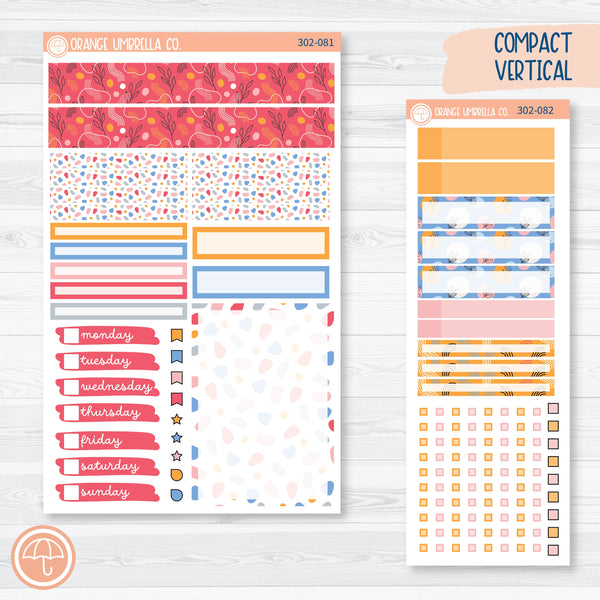 Amalie | Bright Compact Vertical Planner Kit Stickers for Erin Condren | 302-081
