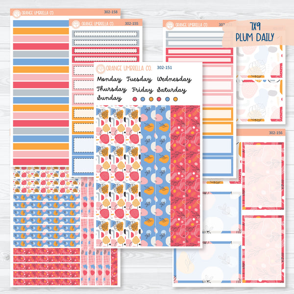 Amalie | Bright Colored 7x9 Plum Daily Planner Kit Stickers | 302-151