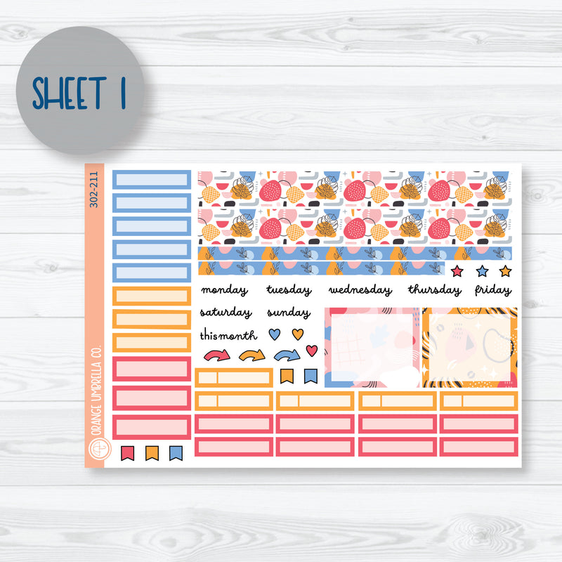 Amalie | Bright Monthly A5 Plum Monthly Planner Kit Stickers | 302-211