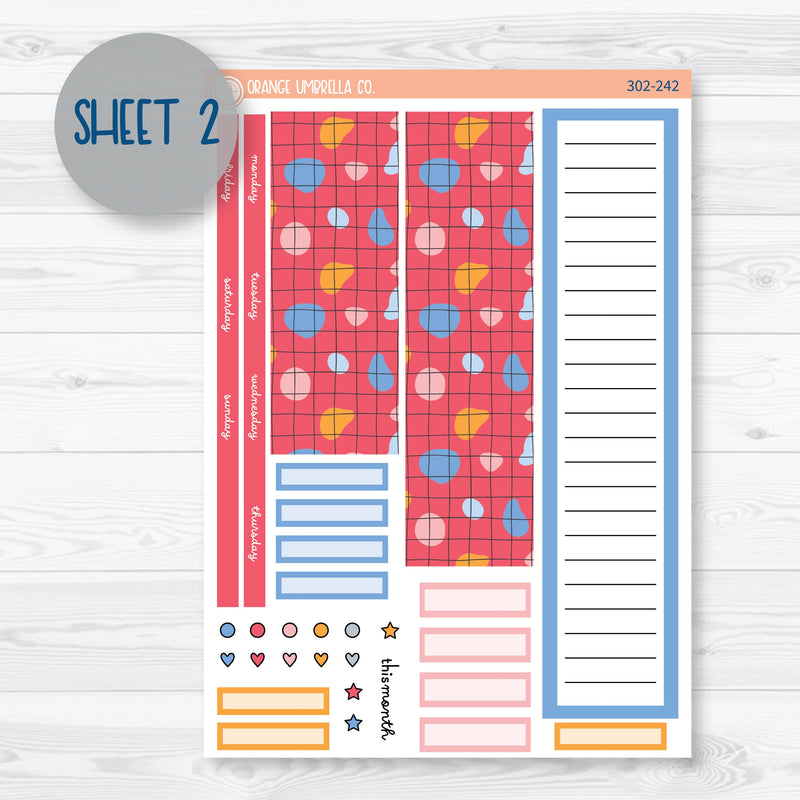 Amalie | Bright Pink A5 EC Monthly & Dashboard Planner Kit Stickers | 302-241