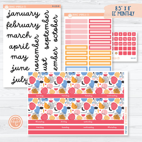 Amalie | February 8.5 ECLP Monthly Planner Kit Stickers | 302-261