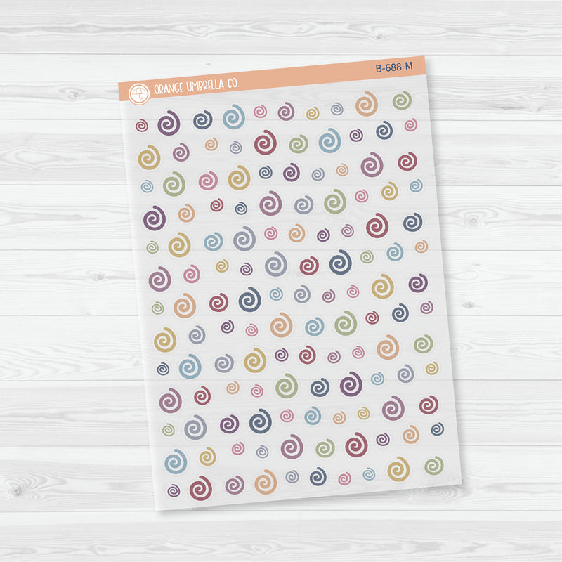 Swirls Icon Planner Stickers | Clear Matte | B-688-CM