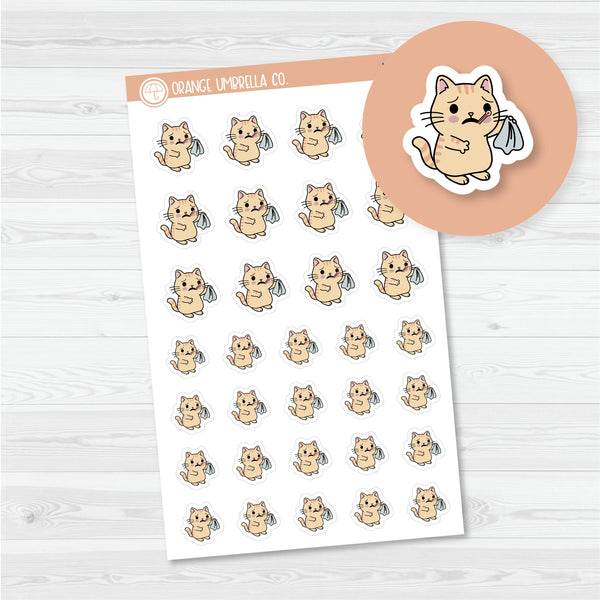Sick Cat Character Icons | Sneeze Spazz Planner Stickers | I-420