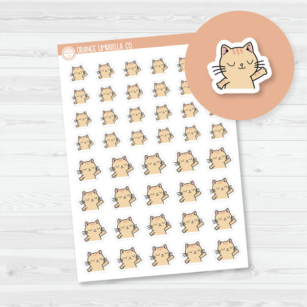 Tah Dah Cat Character Icons | Proud Spazz Planner Stickers | I-421