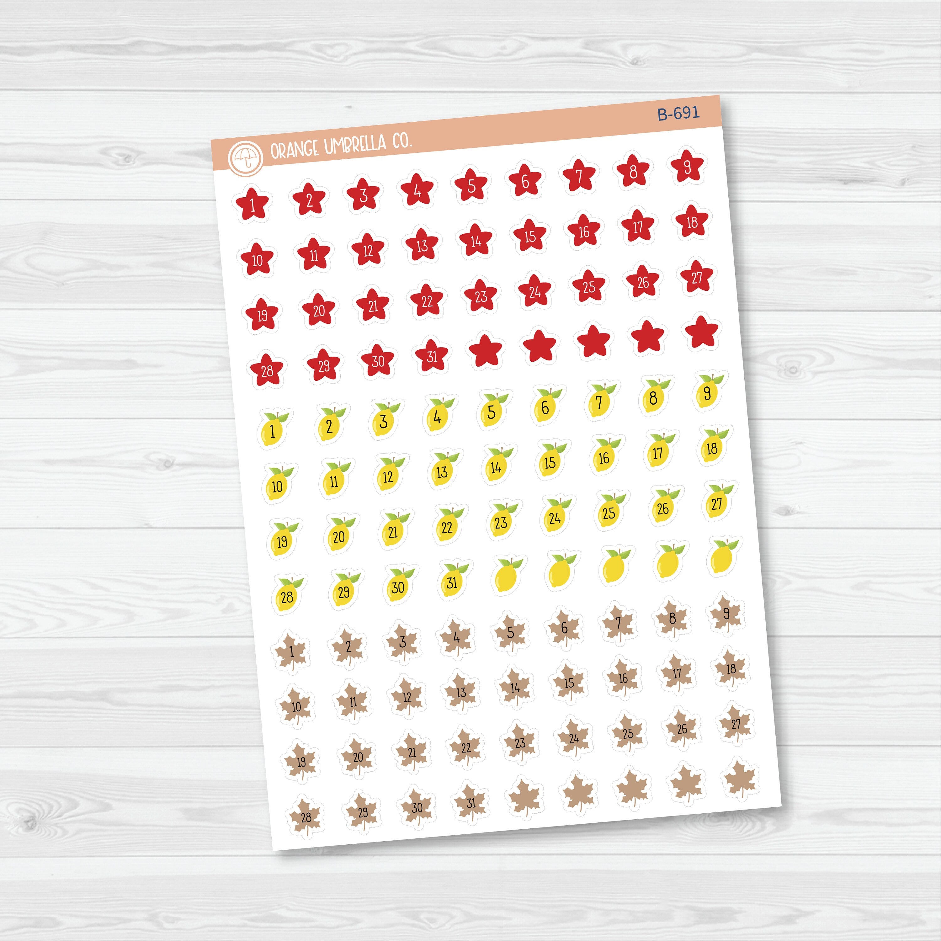 Yearly Themed Date Dots | 3 Months Holiday Planner Stickers | B-689-692