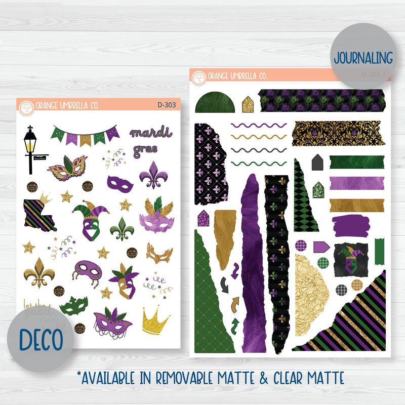 Party Gras | Mardi Gras Weekly Planner Kit Stickers | 303-001