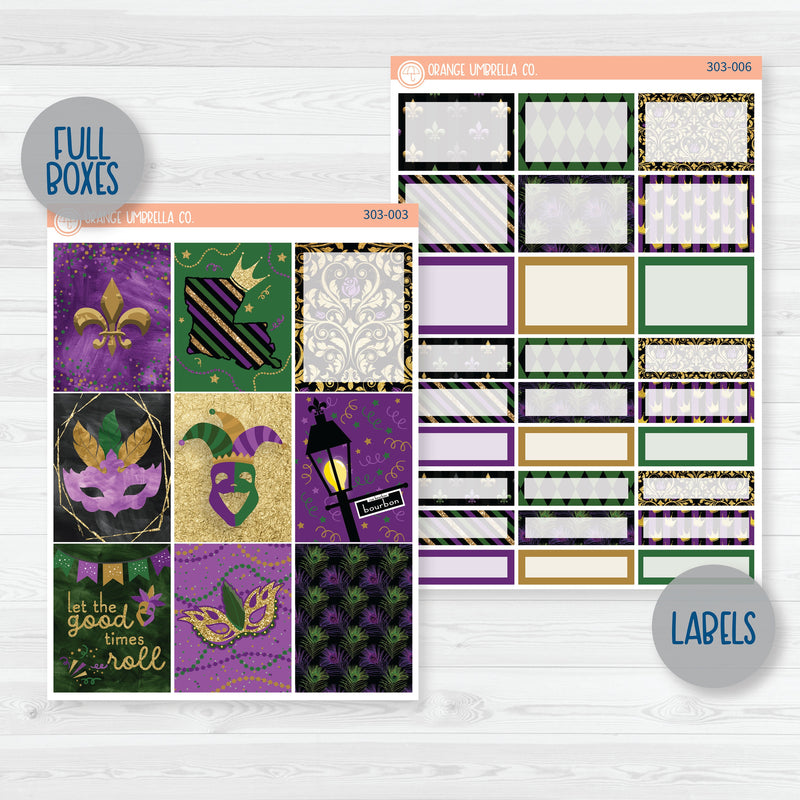 Party Gras | Mardi Gras Weekly Planner Kit Stickers | 303-001