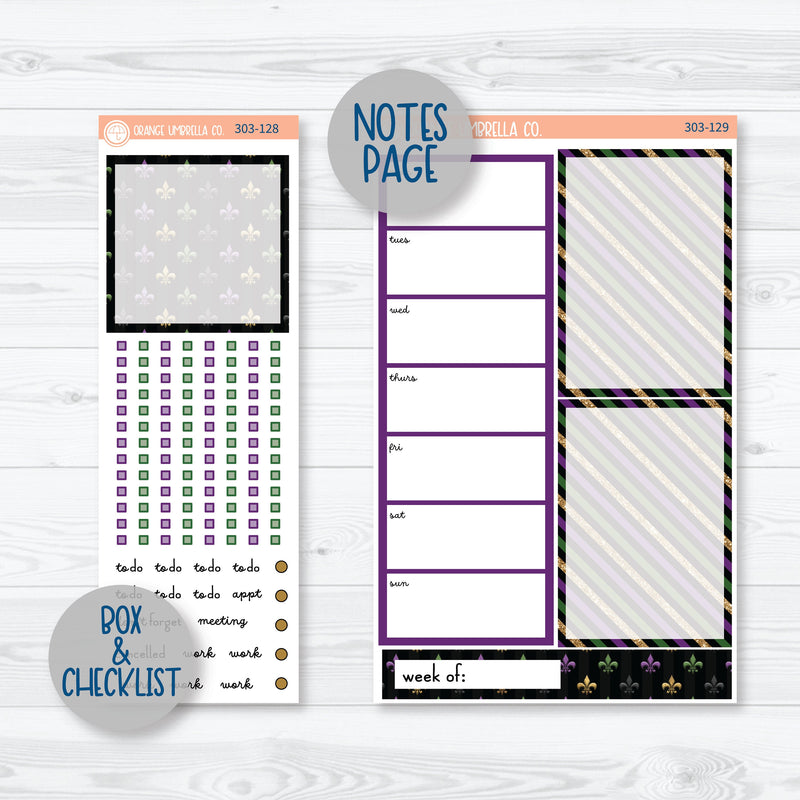 Party Gras | Mardi Gras A5 Daily Duo Planner Kit Stickers | 303-121