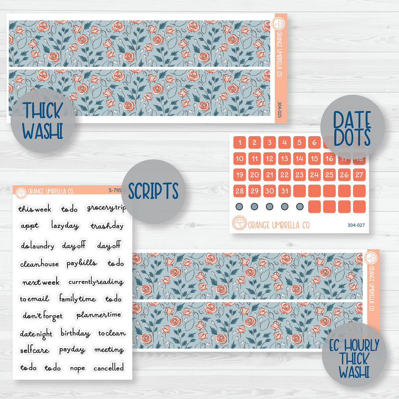 Just Breathe | Floral Weekly Add-On Planner Kit Stickers | 304-012