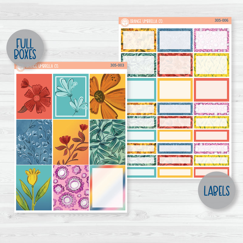 Hopeful | Floral Rainbow Weekly Planner Kit Stickers | 305-001
