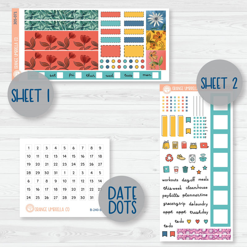 Hopeful | Rainbow Flower Hobonichi Weeks Planner Kit Stickers | 305-071